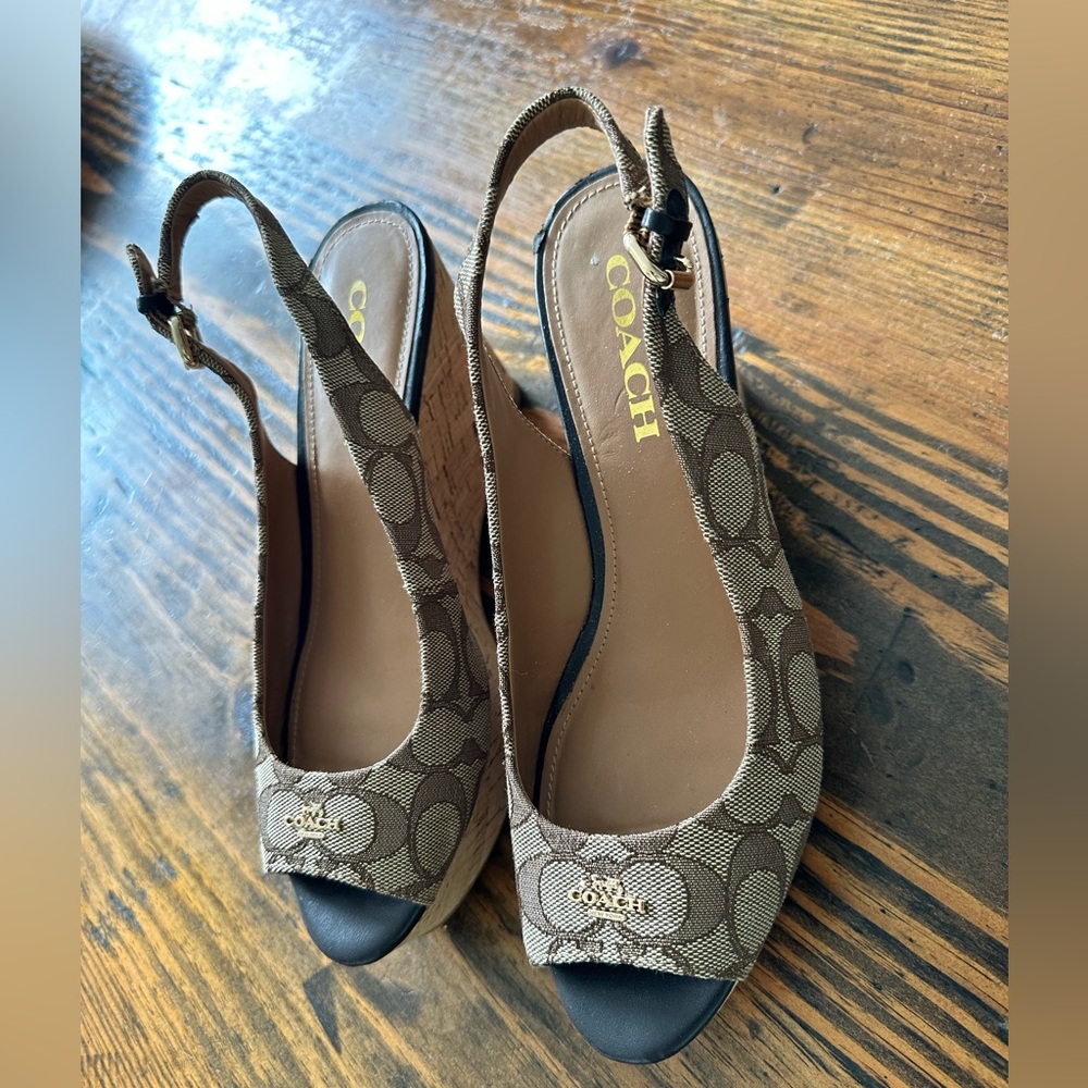 Coach heels sling back